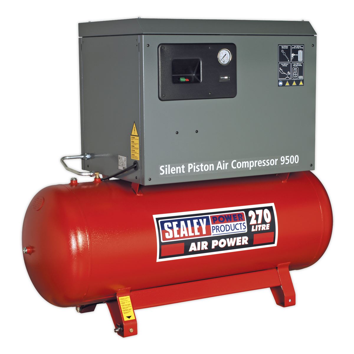 Sealey Compressor 270L Belt Drive 7.5hp 3ph 2 Stage with Low Noise SAC72775BLN