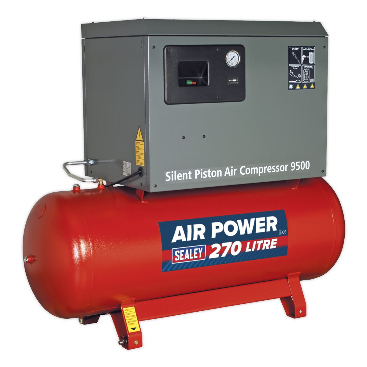 Sealey Compressor 270L Belt Drive 7.5hp 3ph 2 Stage with Low Noise SAC72775BLN