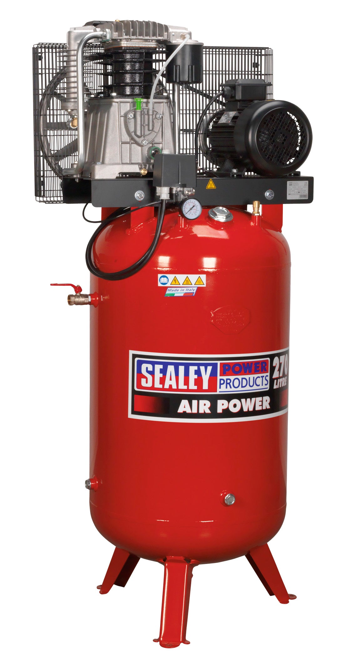 Sealey Air Compressor 270L Vertical Belt Drive 7.5hp 3ph 2 Stage SACV52775B