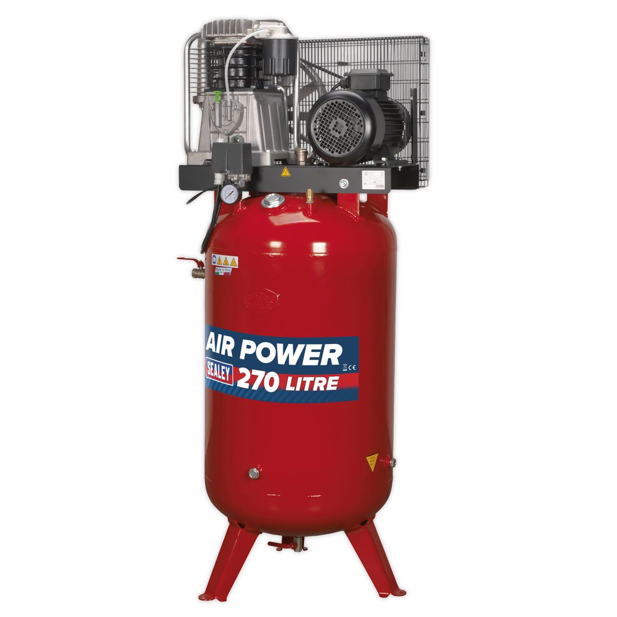 Sealey Air Compressor 270L Vertical Belt Drive 7.5hp 3ph 2 Stage SACV52775B