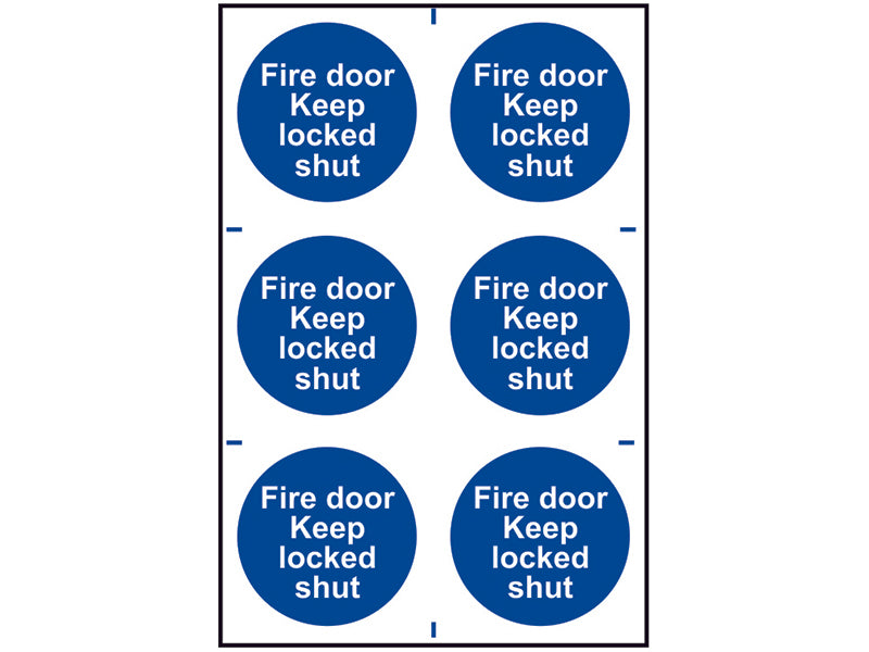 Scan Fire Door Keep Locked Shut - 6 PVC Signs 100 x 100mm SCA0153