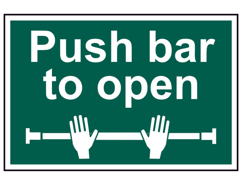 Scan Push Bar To Open - PVC Sign 300 x 200mm SCA1523