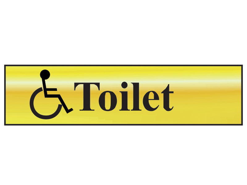 Scan Disabled Toilet - Polished Brass Effect 200 x 50mm SCA6004