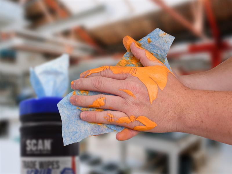 Scan Scrub Wipes Tub 80 Dual Sided Surfaces Hands Tools And Machinery SCACWS80