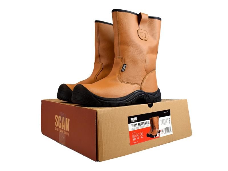 Scan Texas Lined Rigger Boots Tan UK 9 EUR 43 SCAFWTEXAS9