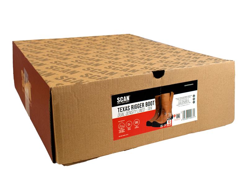 Scan Texas Lined Rigger Boots Tan UK 6 EUR 40 SCAFWTEXAS6
