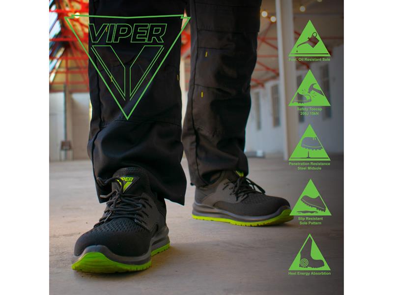 Scan Viper S1P Safety Trainers Fuel And Oil Resistant UK 8 EUR 42 SCAFWVIPTR8