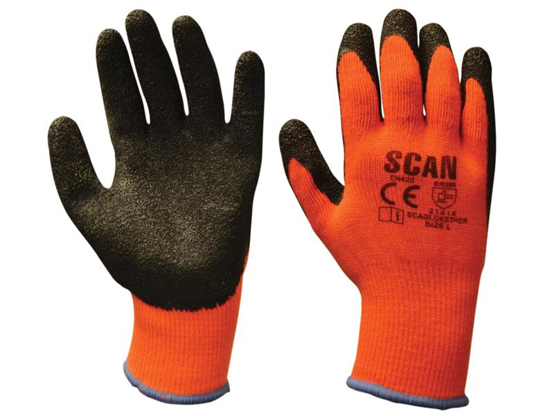 Scan Thermal Latex Coated Gloves - L (Size 9) SCAGLOKSTHER