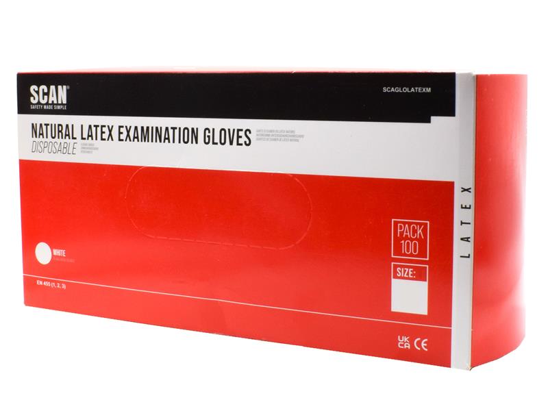 Scan Latex Gloves - Large (Box 100) SCAGLOLATEXL