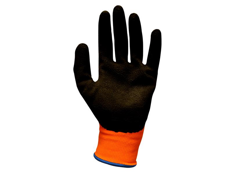 Scan Hi-Vis Orange Foam Latex Coated Gloves - L (Size 9) SCAGLOLATOL