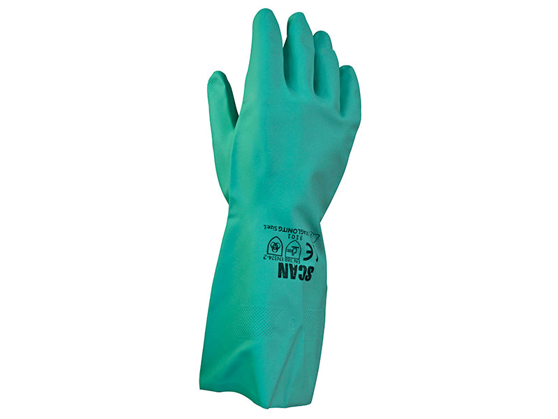Scan Nitrile Gauntlets with Flock Lining Large (Size 9) SCAGLONITG