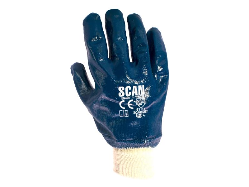 Scan Nitrile Knitwrist Heavy-Duty Gloves SCAGLONIT