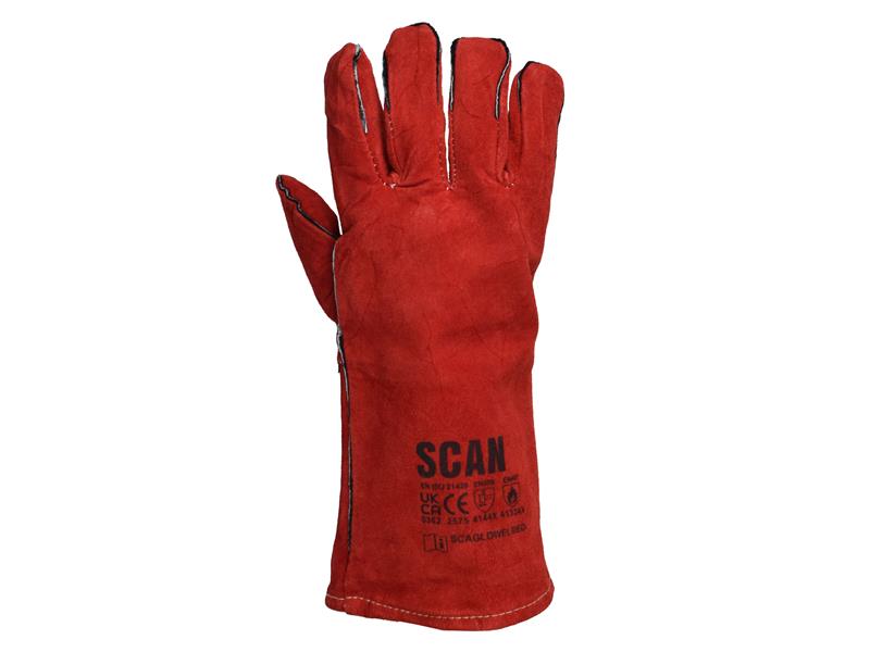 Scan Welder's Gauntlets - Large (Size 9) SCAGLOWELRED
