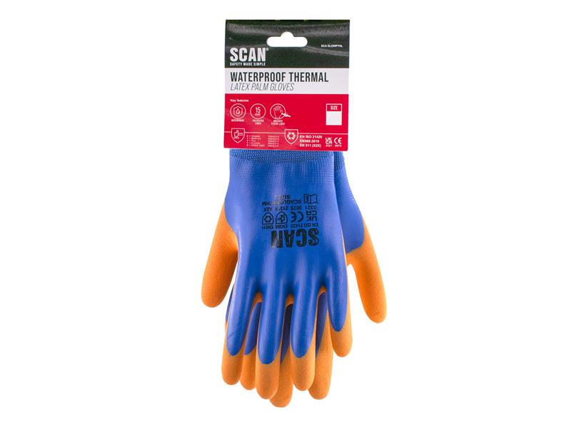 Scan Thermal Waterproof Latex Coated Gloves - XXL (Size 11) SCAGLOWPTHXX