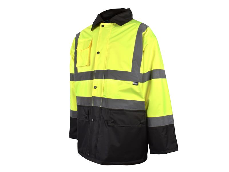 Scan Hi-Vis Yellow/Black Motorway Jacket Large 44in SCAHVMJLYB
