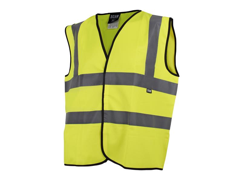 Scan Hi-Vis Waistcoat Yellow Large 44in SCAHVWL