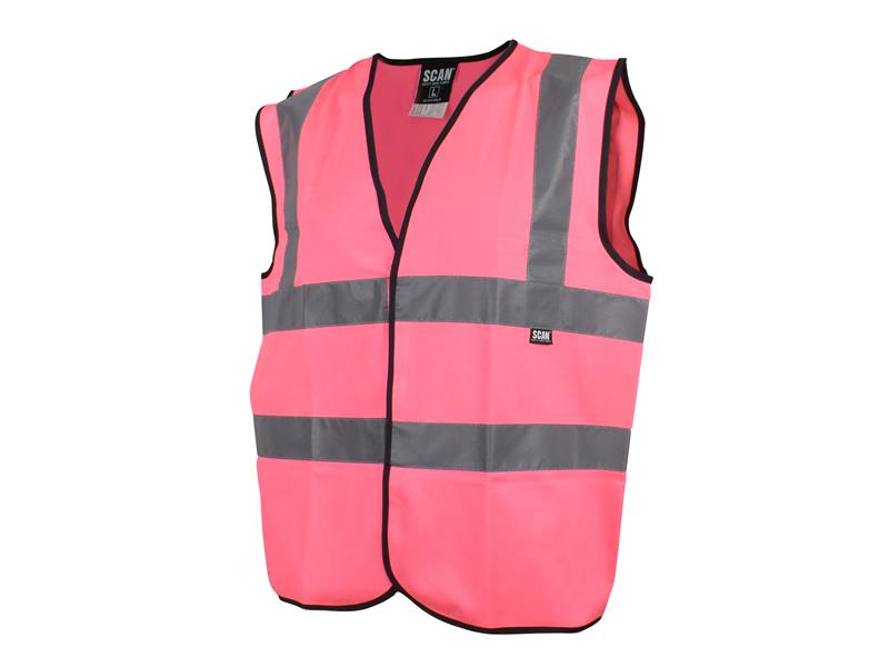 Scan Hi-Vis Waistcoat Pink Medium 41in SCAHVWMP