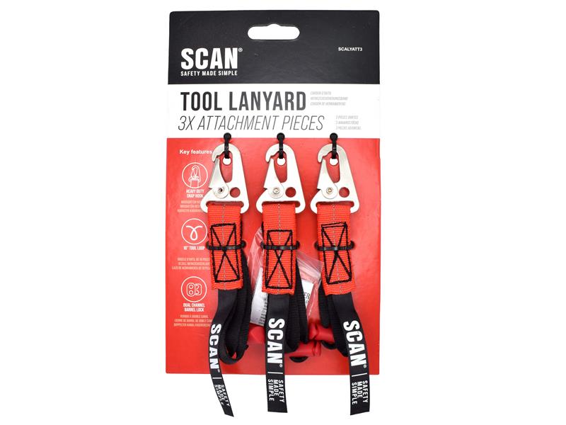 Scan Tool Lanyard Attachments 3 Piece With Dual Channel Barrel Lock SCALYATT3