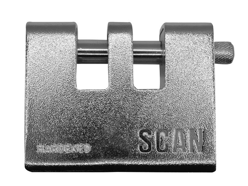 Scan Motorbike Armoured Twin Slot Shutter Padlock 90mm Width 75mm SCAPLCHAIN