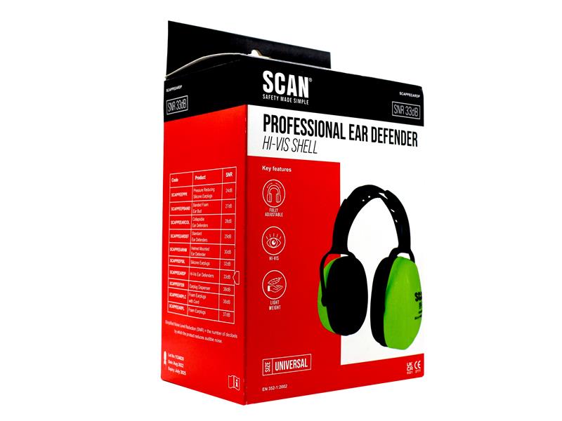 Scan Hi-Vis Ear Defenders SCAPPEEARDP