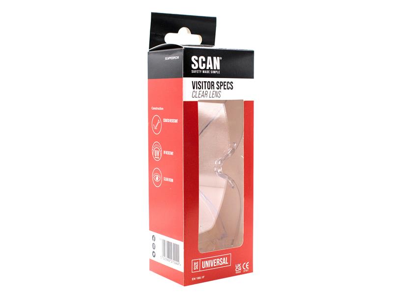 Scan Visitor Safety Glasses - Clear SCAPPESPECVI
