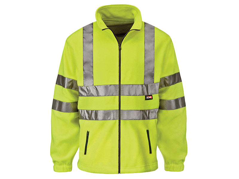 Scan Hi-Vis Yellow Full Zip Fleece - XXL (50in) SCAWWHVFXXL