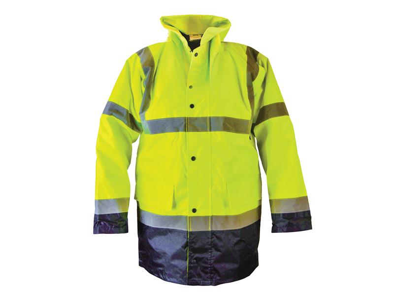Scan Hi-Vis Yellow/Black Motorway Jacket - XL (48in) SCAWWHVMJXYB