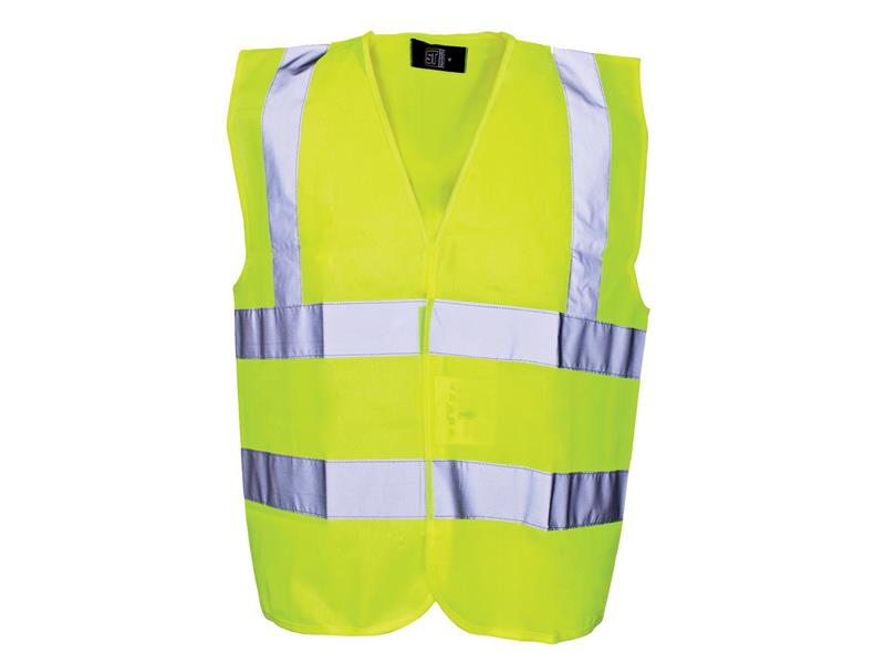 Scan Hi-Vis Yellow Waistcoat - Child 10-13 (35in) SCAWWHVWC13