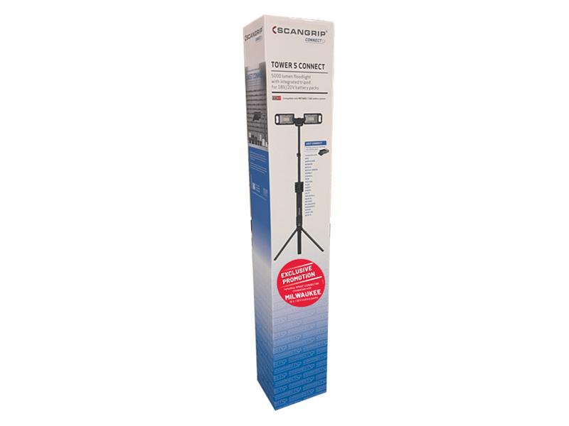 SCANGRIP TOWER 5 CONNECT Floodlight with Milwaukee CONNECT 18V Bare SCG490560