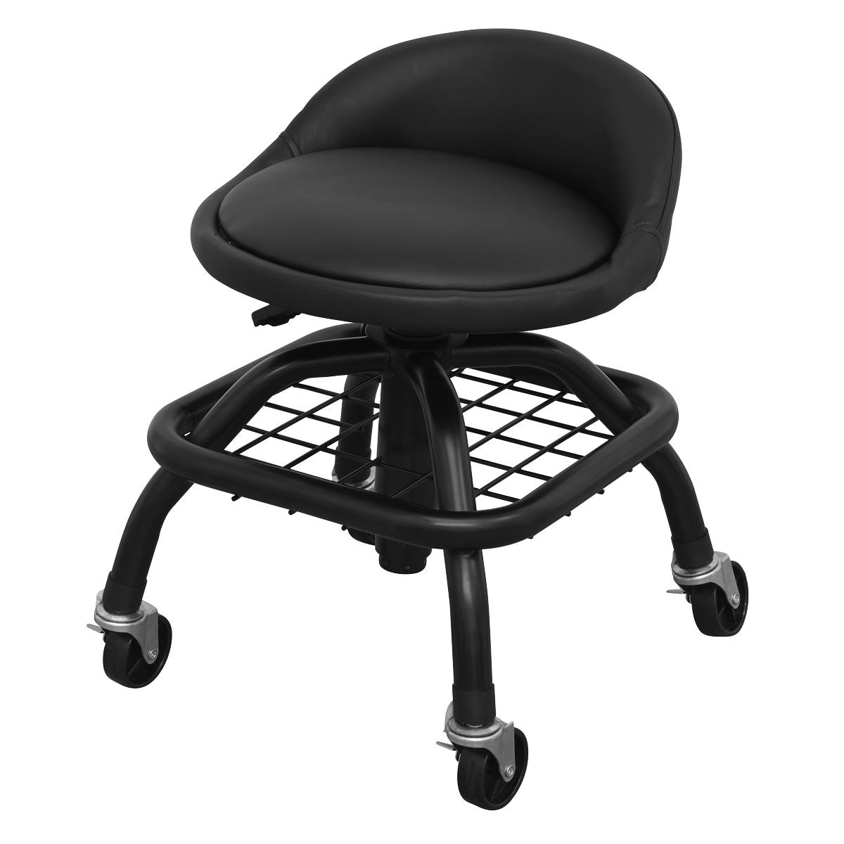 Sealey Creeper Stool Pneumatic with Adjustable Height Swivel Seat & Back Rest SCR02B