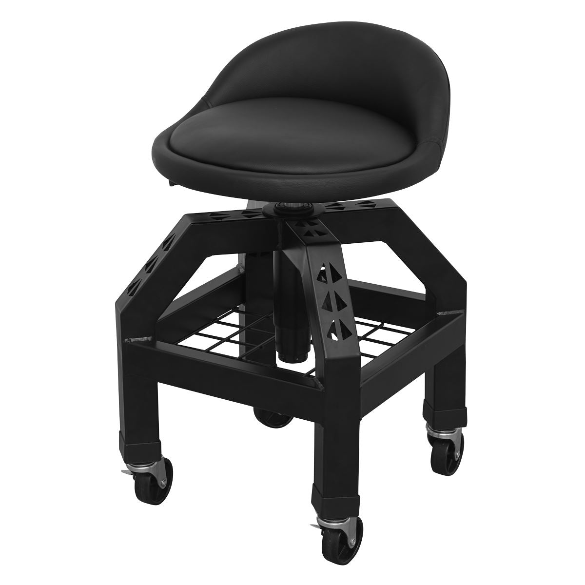Sealey Creeper Stool Pneumatic with Adjustable Height Swivel Seat & Back Rest SCR03B