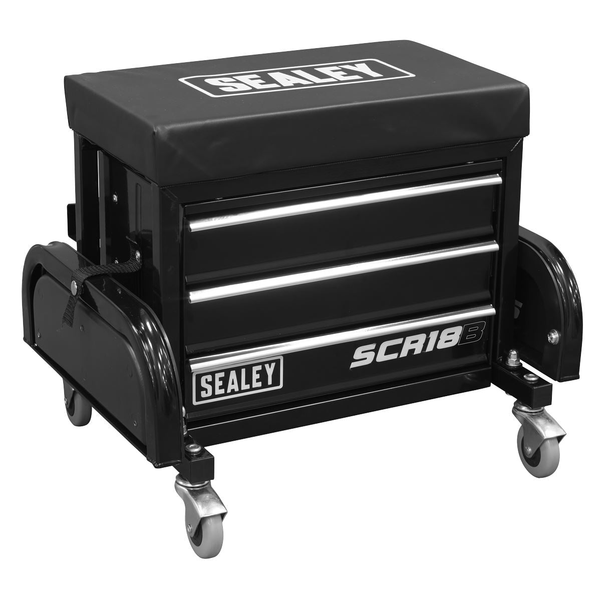 Sealey Mechanic's Utility Seat & Toolbox - Black SCR18B