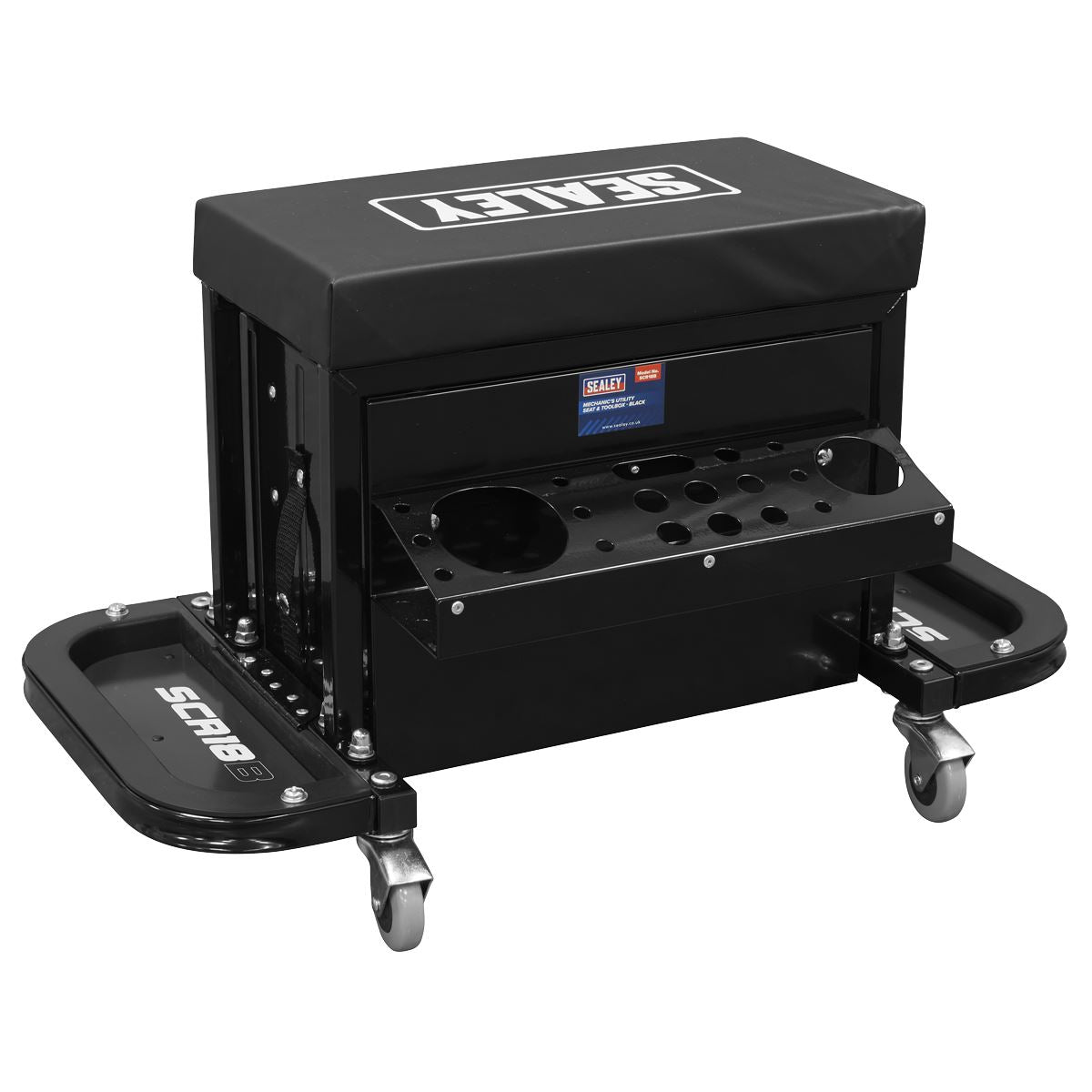 Sealey Mechanic's Utility Seat & Toolbox - Black SCR18B
