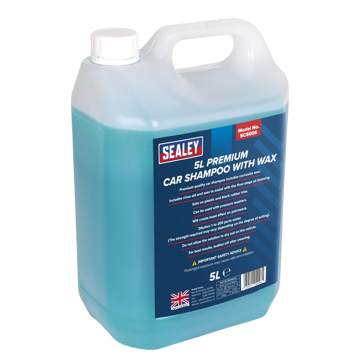 Sealey Car Shampoo Premium with Wax 5L SCS006