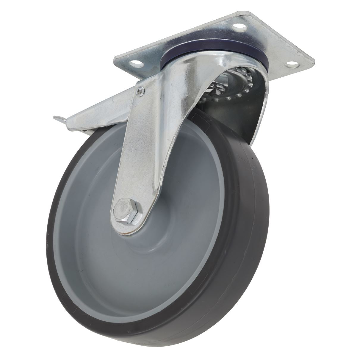 Sealey Medium-Duty Thermoplastic Swivel Castor Wheel with Total Lock �100mm - Trade SCW2100SPLEM