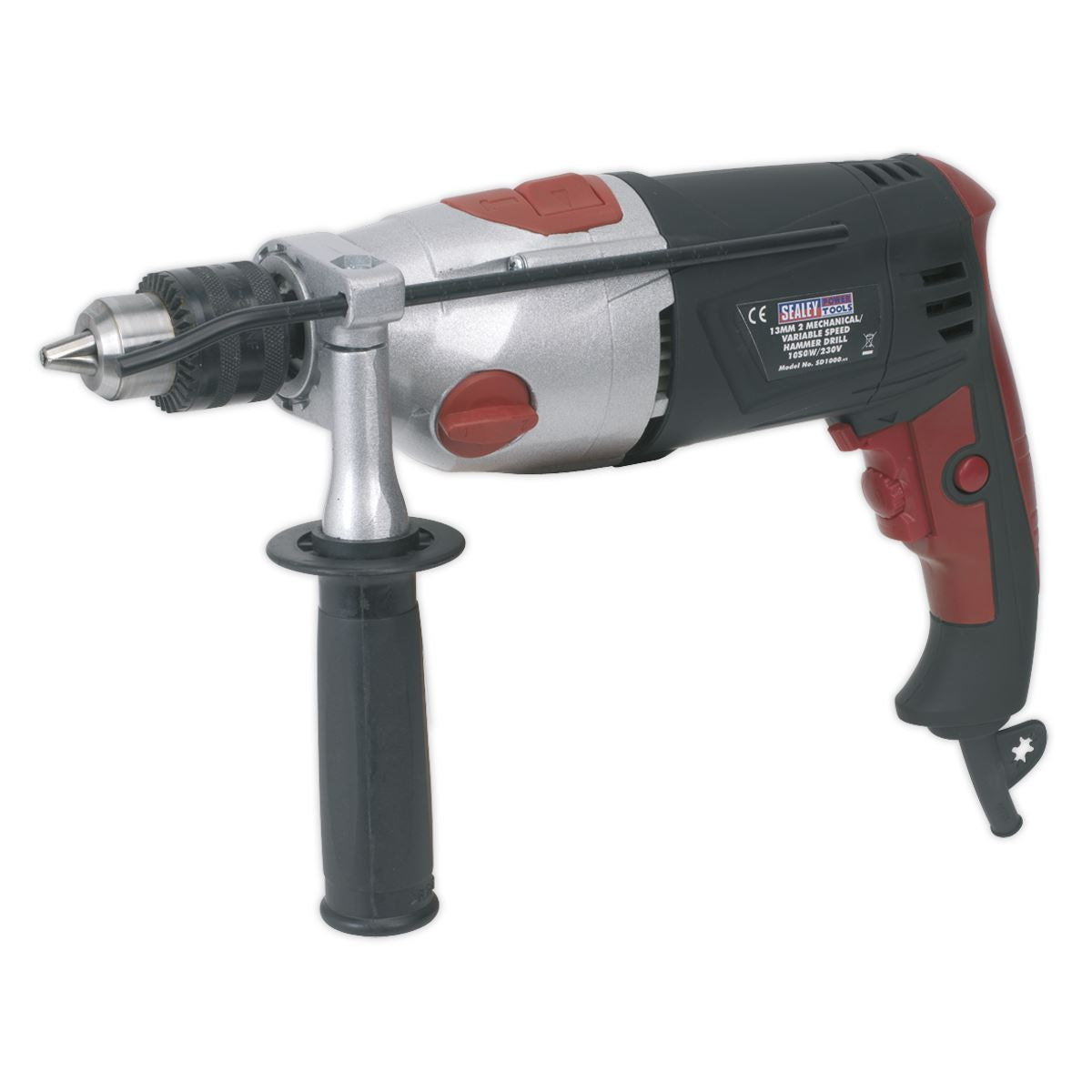 Sealey Hammer Drill �13mm 2 Mechanical/Variable Speed 1050W/230V SD1000