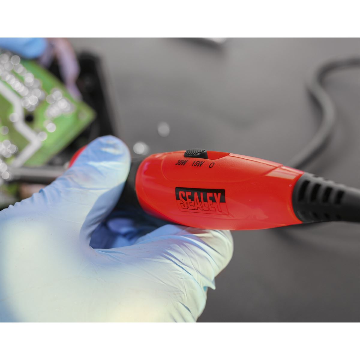 Sealey Professional Soldering Iron with Long-Life Tip Dual Wattage 15/30W/230V SD1530