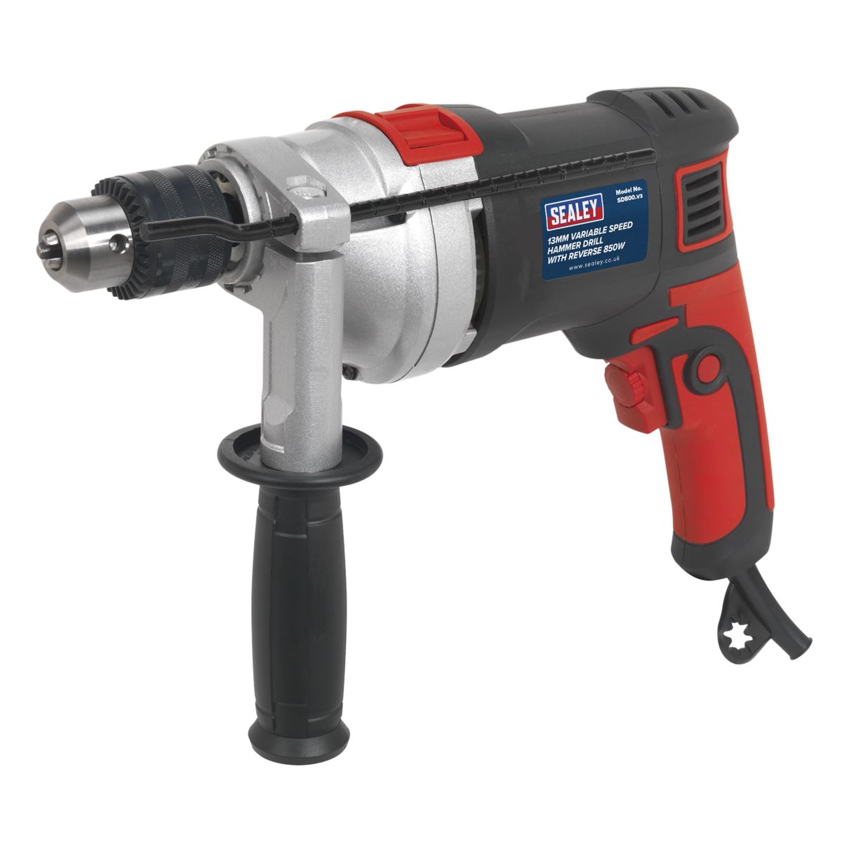 Sealey Hammer Drill �13mm Variable Speed with Reverse 850W/230V SD800