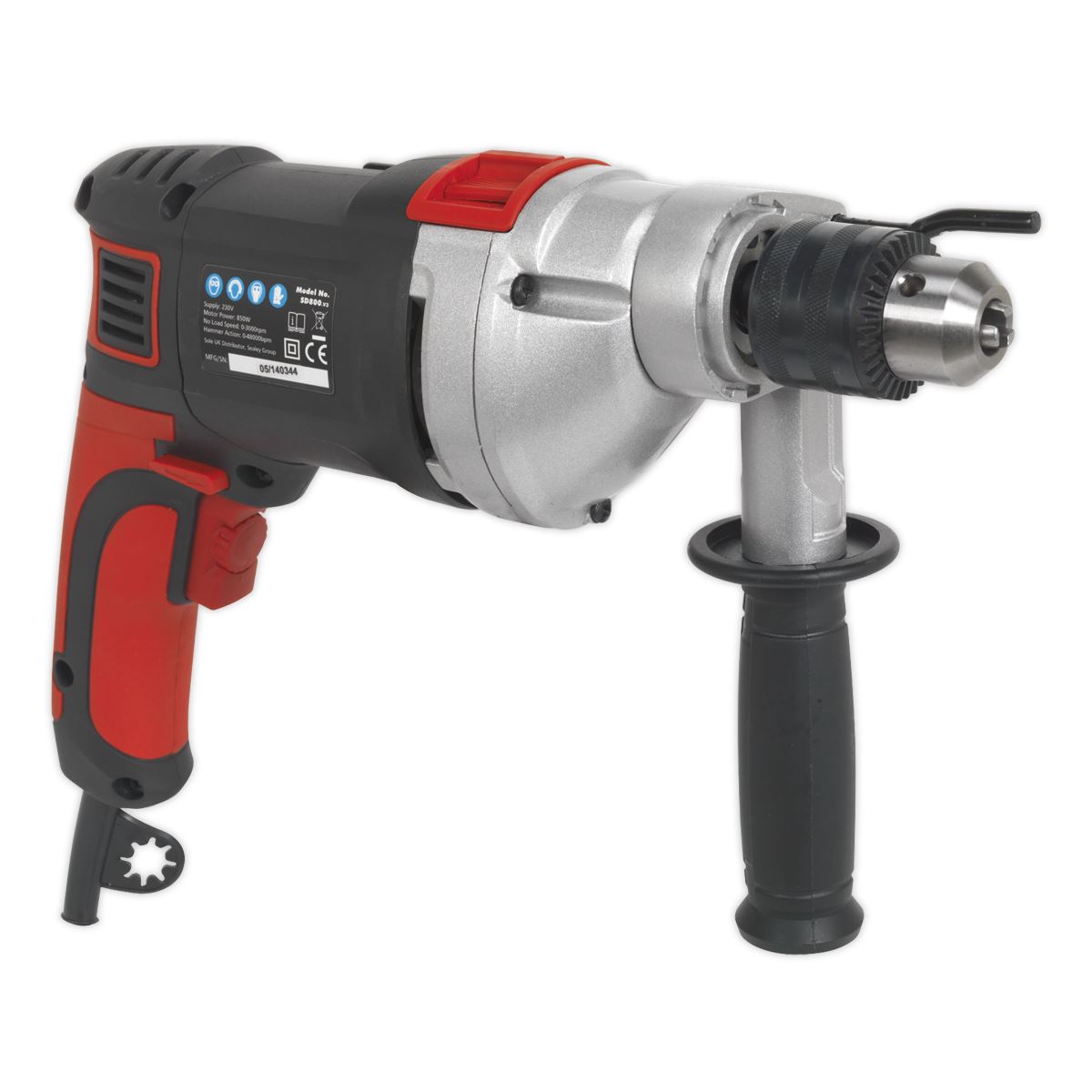 Sealey Hammer Drill �13mm Variable Speed with Reverse 850W/230V SD800