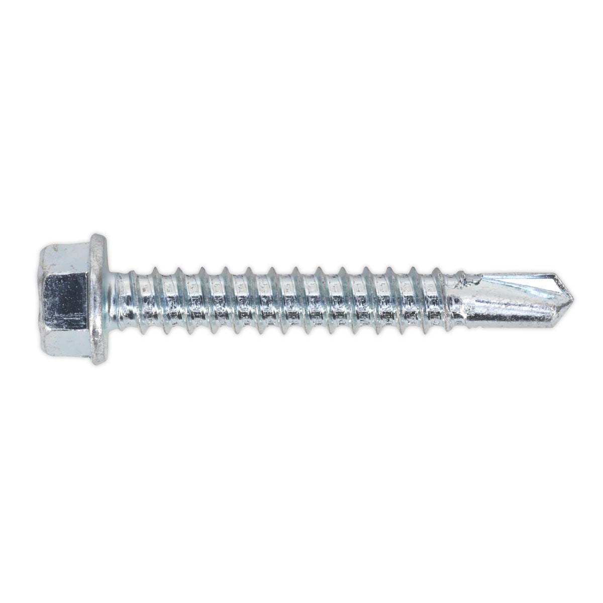 Sealey Self-Drilling Screw 5.5 x 38mm Hex Head Zinc Pack of 100 SDHX5538