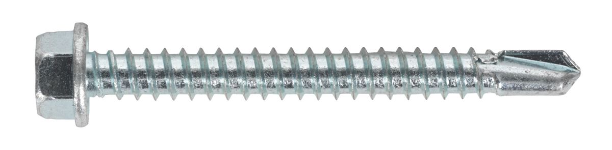 Sealey Self-Drilling Screw 5.5 x 50mm Hex Head Zinc Pack of 100 SDHX5550