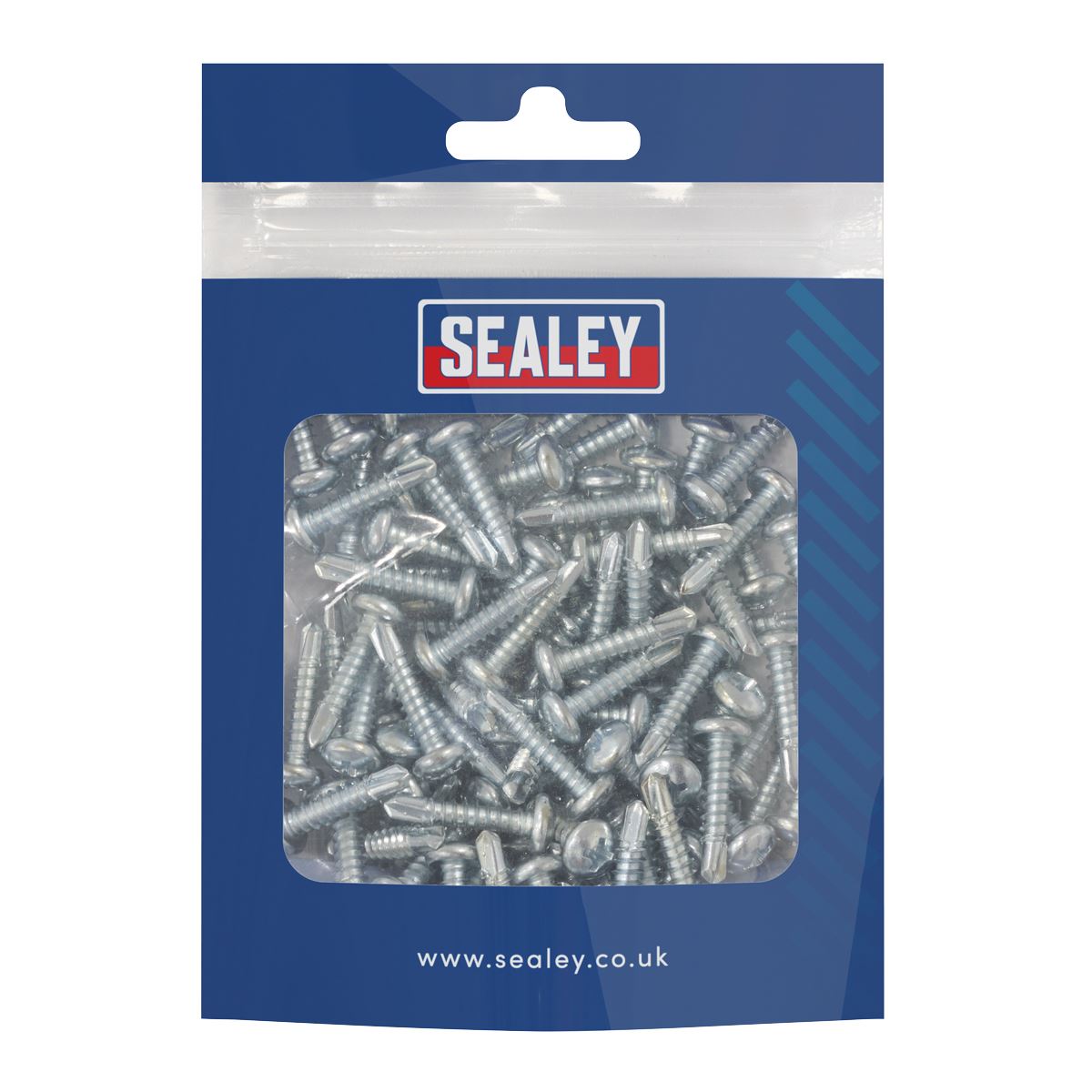 Sealey Self-Drilling Screw 4.2 x 19mm Pan Head Phillips Zinc Pack of 100 SDPH4219