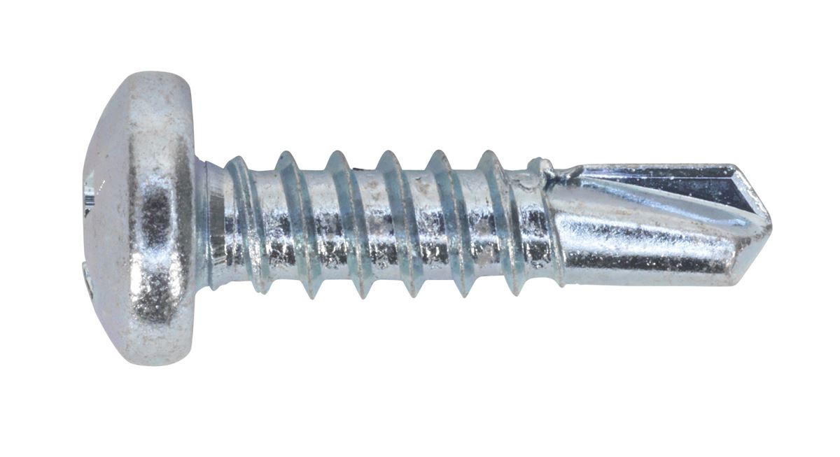 Sealey Self-Drilling Screw 4.8 x 19mm Pan Head Phillips Zinc Pack of 100 SDPH4819