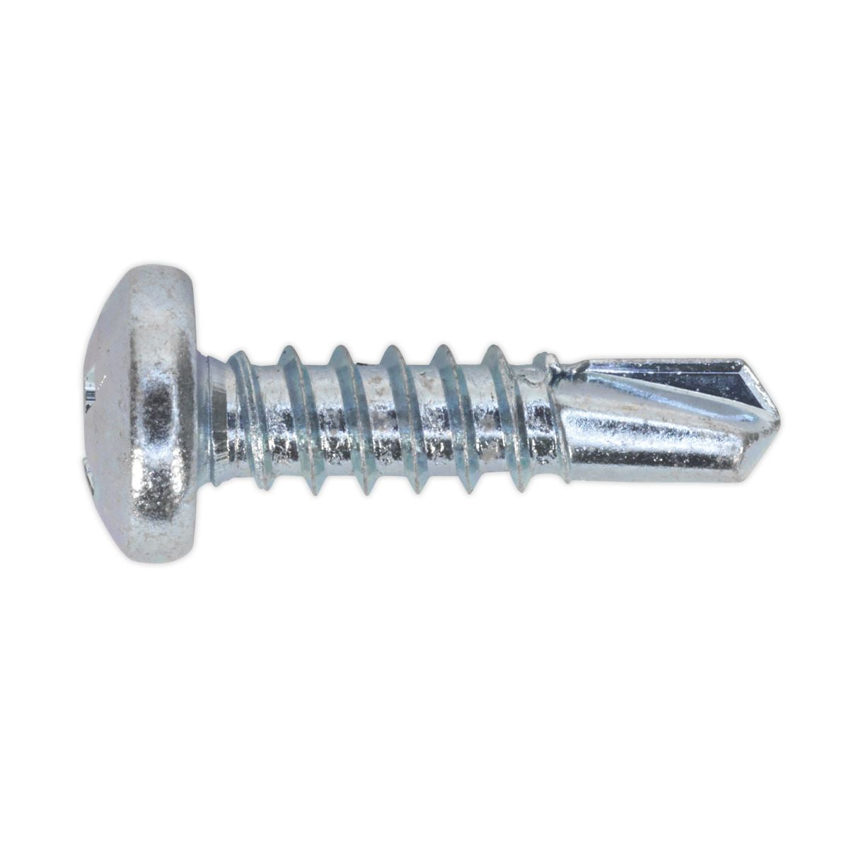 Sealey Self-Drilling Screw 4.8 x 19mm Pan Head Phillips Zinc Pack of 100 SDPH4819