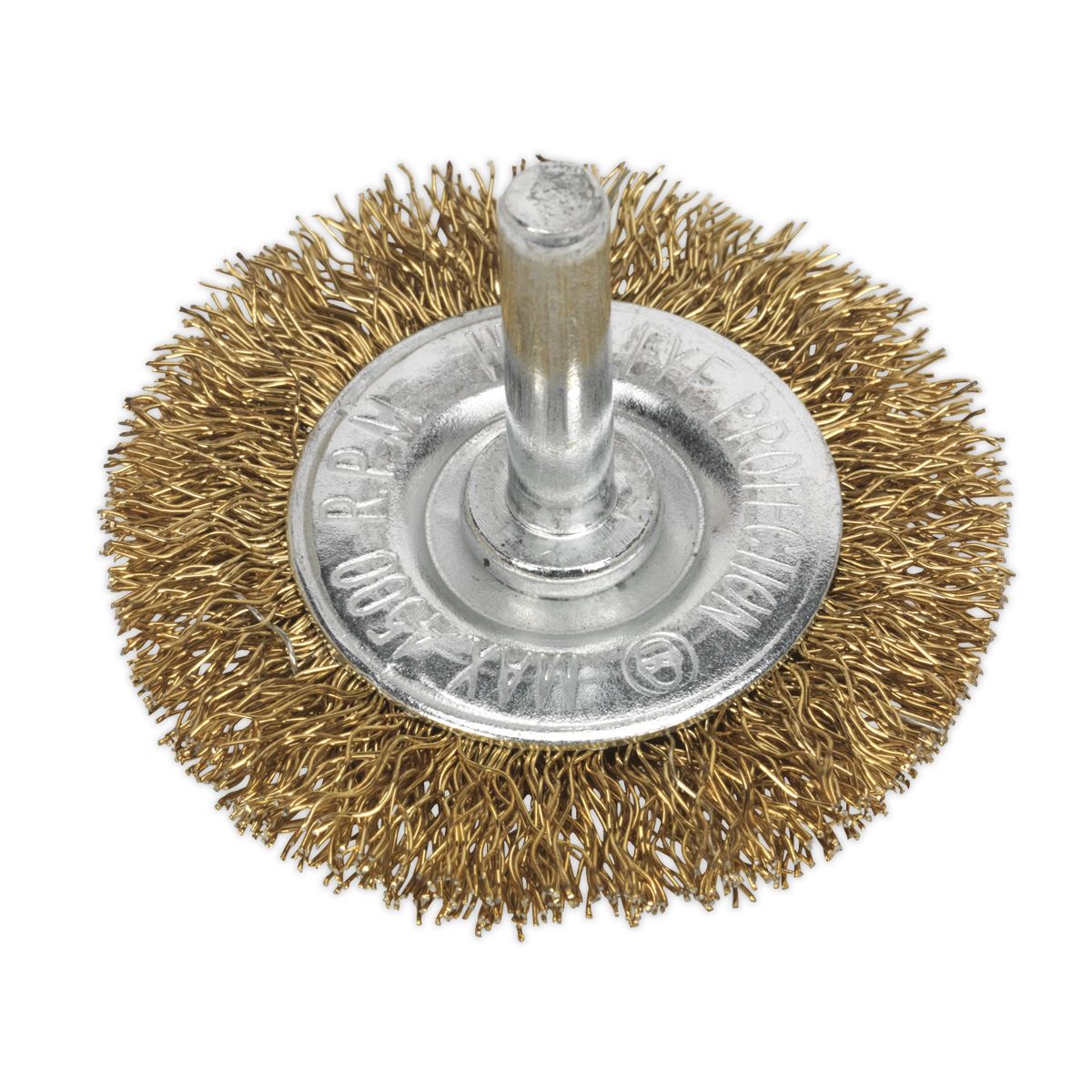 Sealey Flat Wire Brush �50mm with 6mm Shaft SFB50