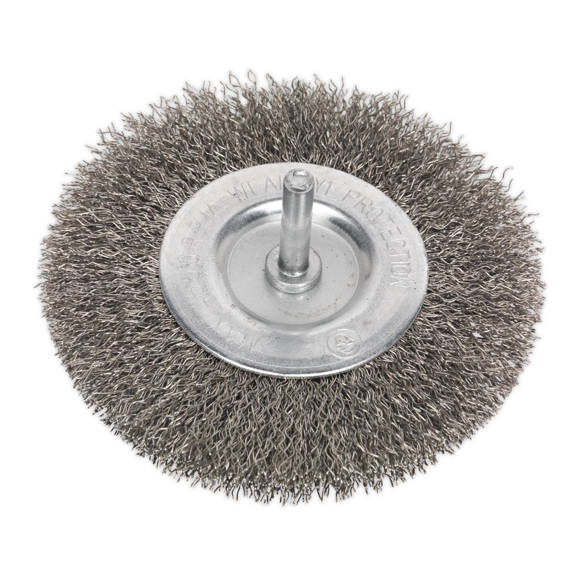 Sealey Flat Wire Brush Stainless Steel �100mm �6mm Shaft SFBS100