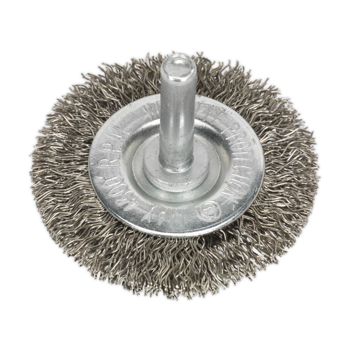 Sealey Flat Wire Brush Stainless Steel �50mm �6mm Shaft SFBS50
