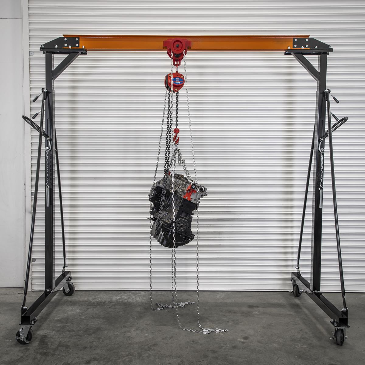 Sealey Portable Gantry Crane Adjustable 1 Tonne with Geared Trolley Combo SG1000KITG