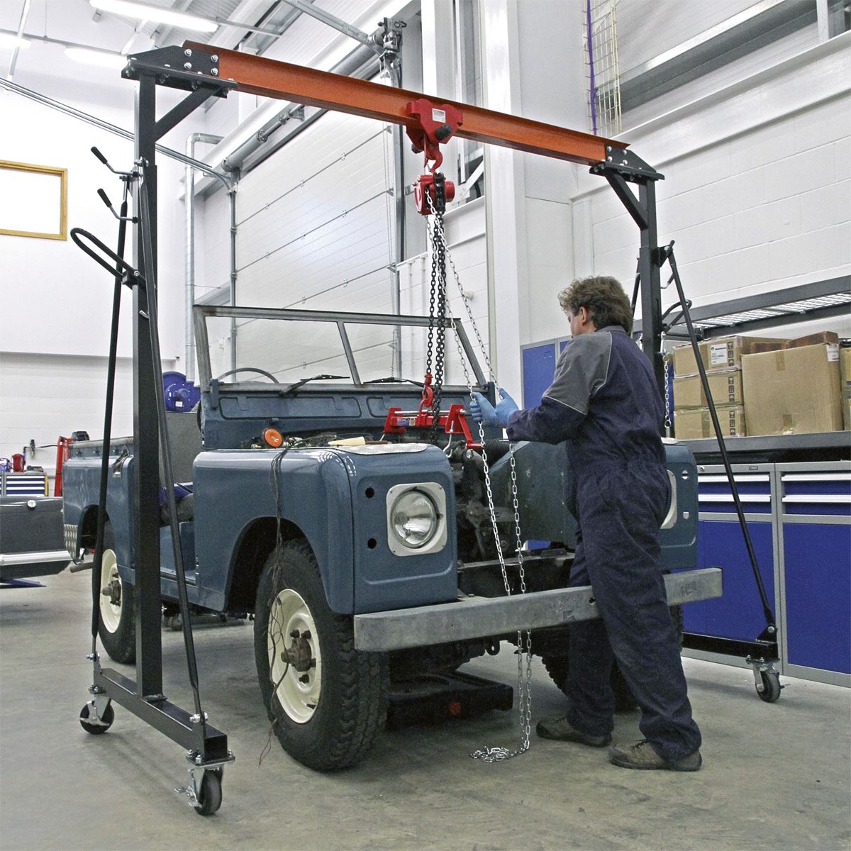 Sealey Portable Lifting Gantry Crane Adjustable 1 Tonne SG1000