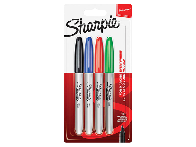 Sharpie® Fine Tip Permanent Marker Assorted (Pack 4) SHP1985858